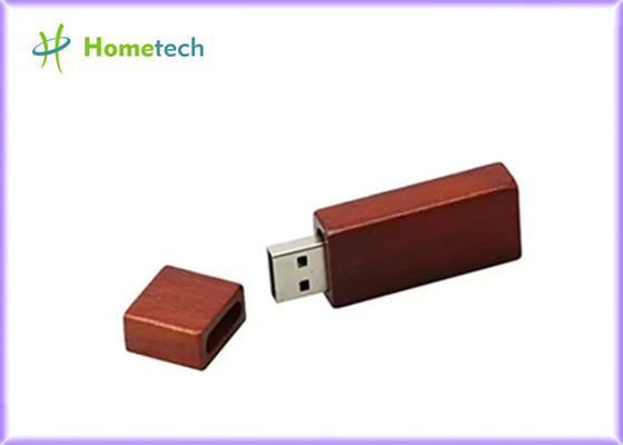 Memoria USB roja de la velocidad 16GB de madera USB 3,0 del rectángulo