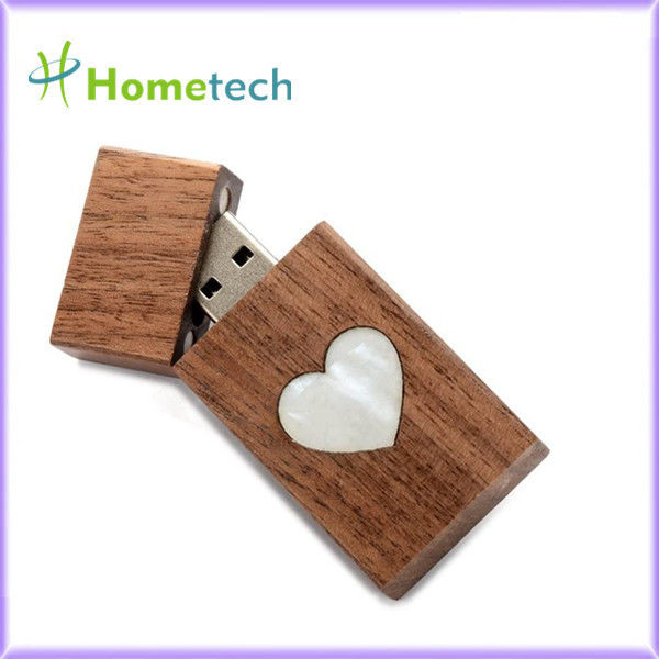 El FAT32 USB 2,0/3,0 memorias USB de madera 16GB viene en la caja de madera de las formas rectangulares