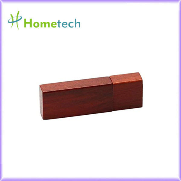 Memoria USB roja de la velocidad 16GB de madera USB 3,0 del rectángulo